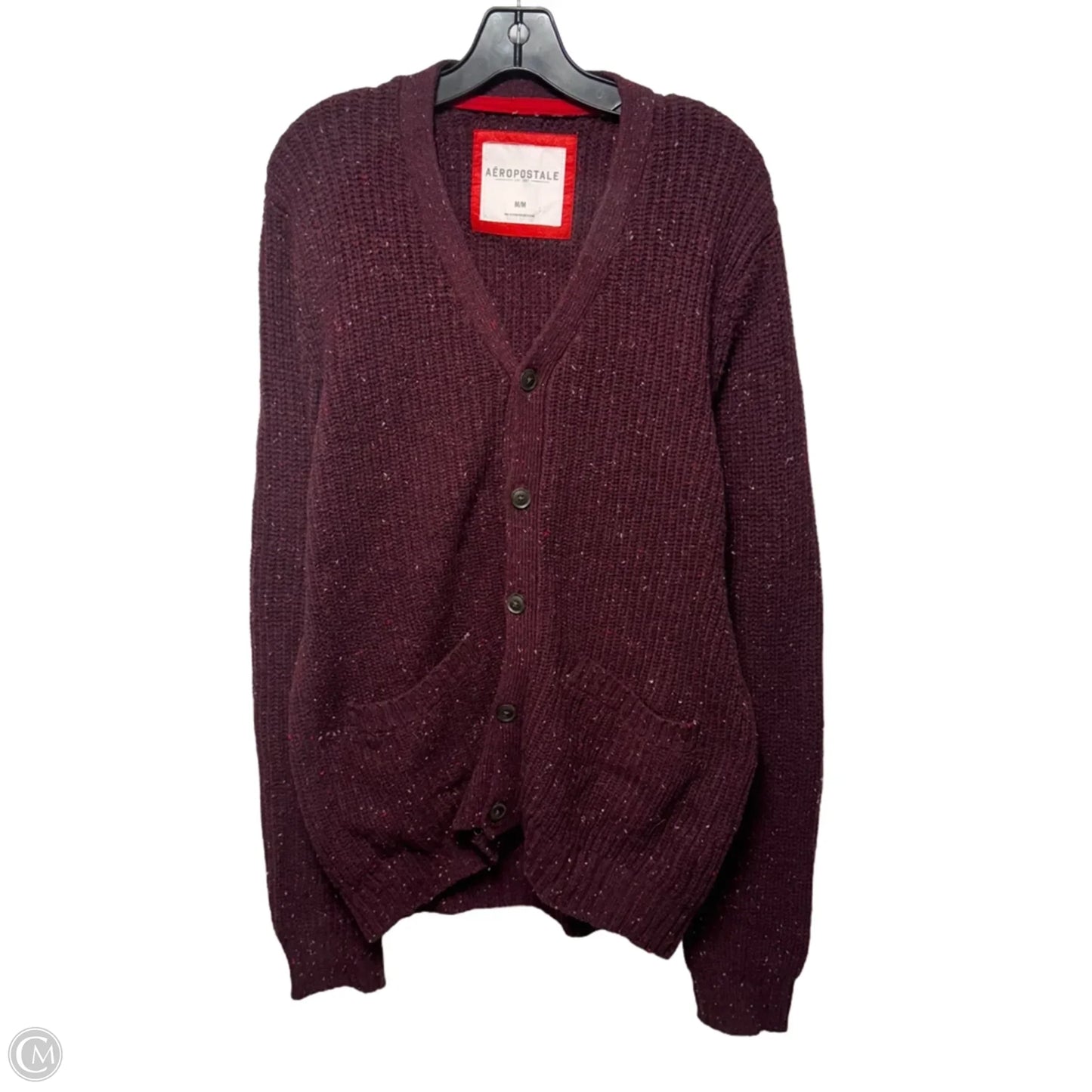Sweater Cardigan By Aeropostale In Maroon, Size: M