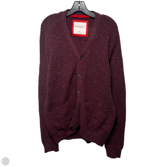 Sweater Cardigan By Aeropostale In Maroon, Size: M