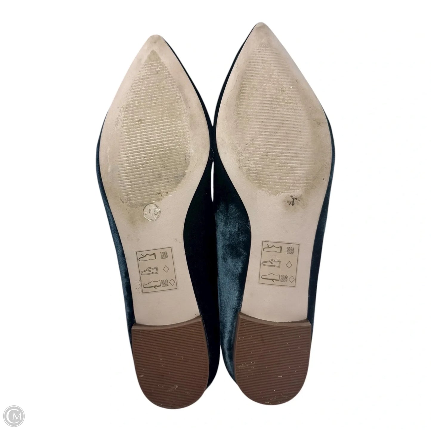 Edie Velvet Embellished Shoes Flats By Sole Society In Green, Size: 8.5