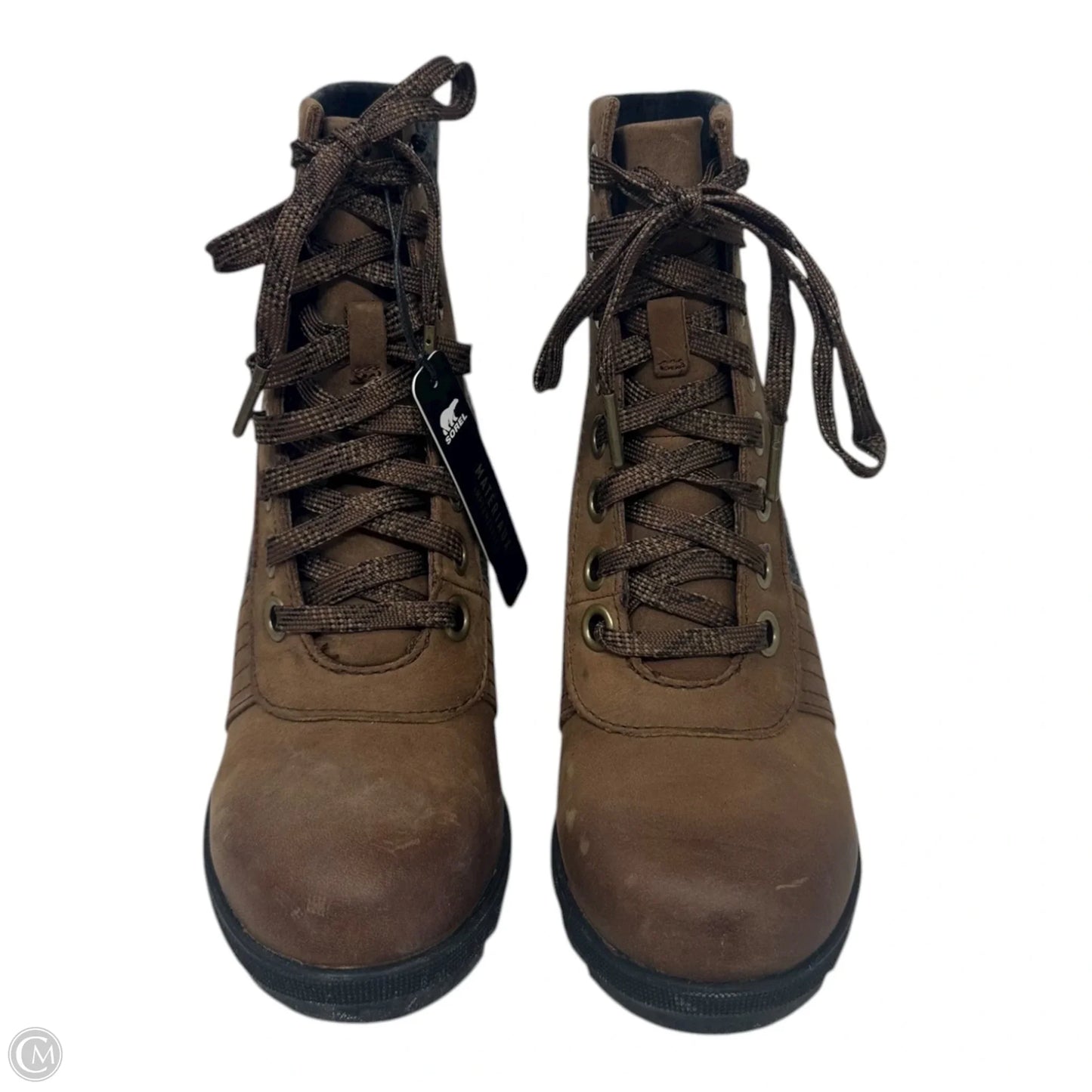 Lexie Wedge Boots Ankle Heels By Sorel In Brown, Size: 5