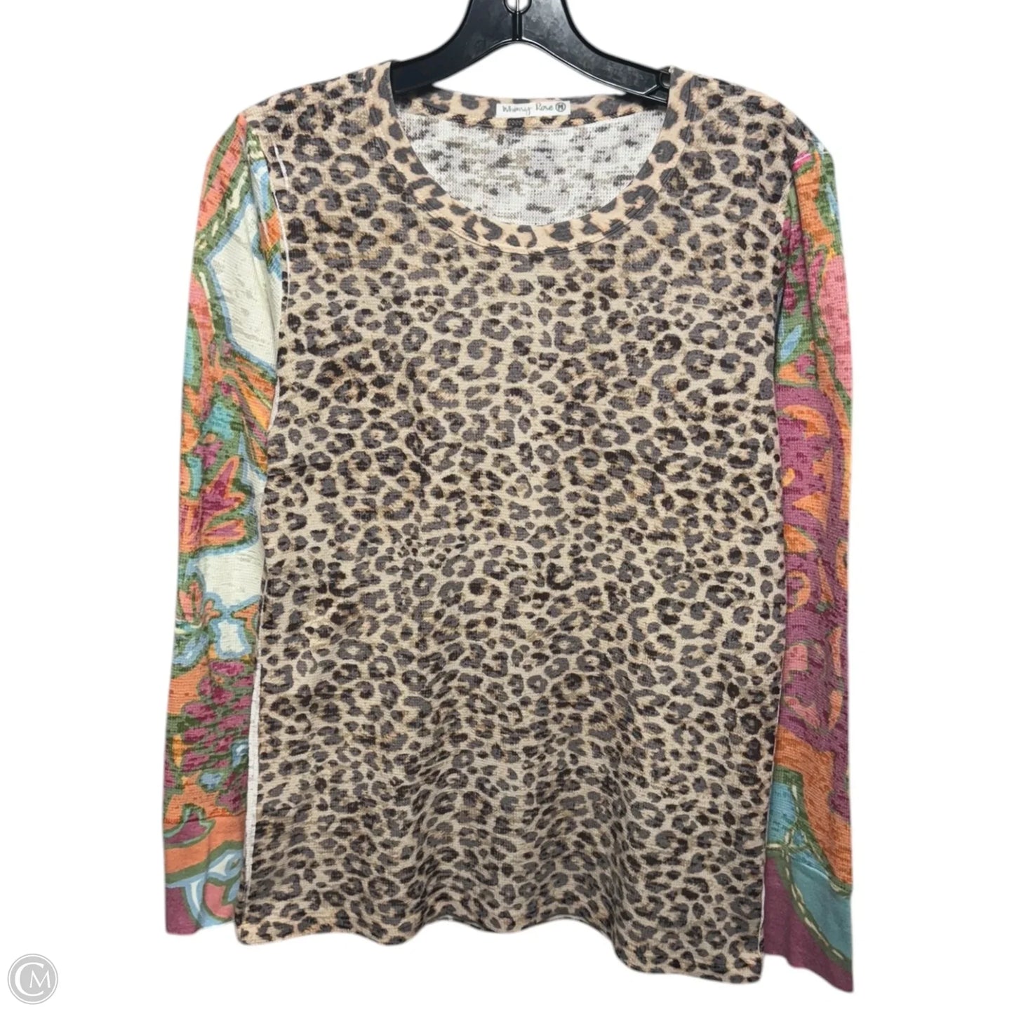 Top Long Sleeve By Whimsy Rose In Animal Print, Size: M
