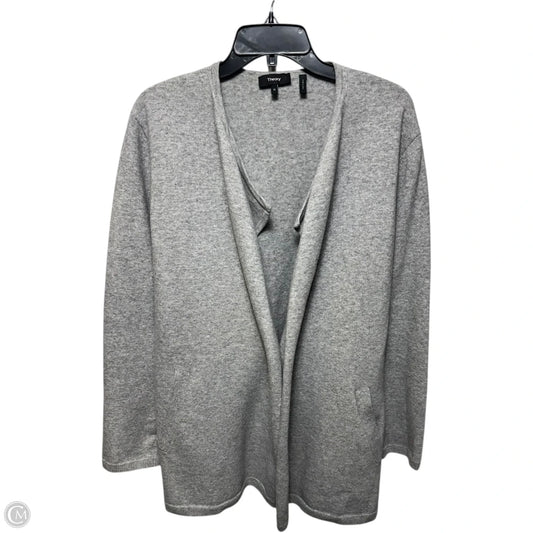 Wool Blend Sweater Cardigan By Theory In Grey, Size: M