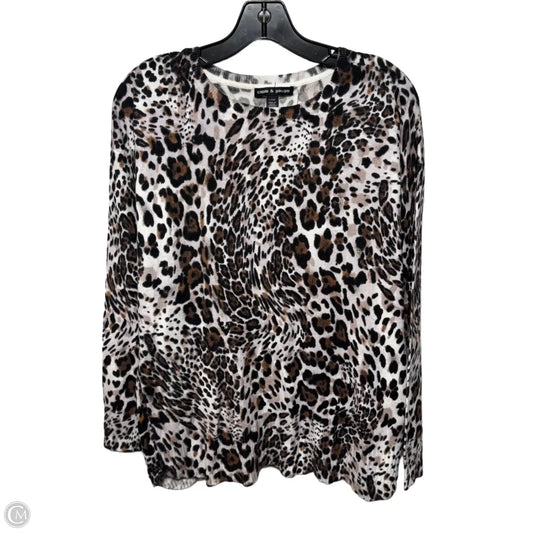 Sweater By Cable And Gauge In Animal Print, Size: L