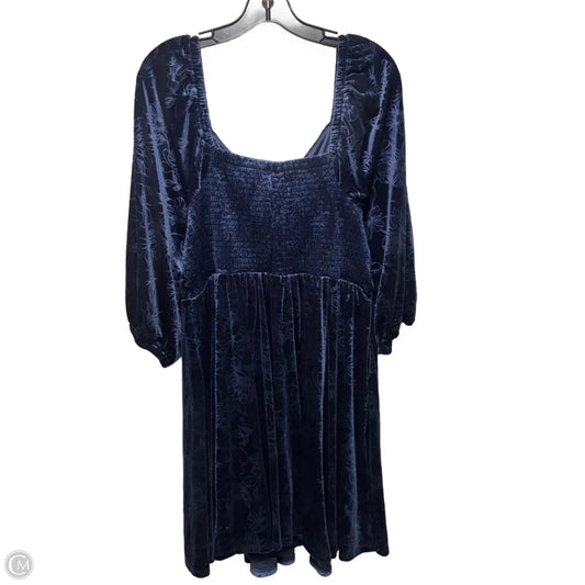 Velvet Dress Party Midi By Torrid In Blue, Size: 2x
