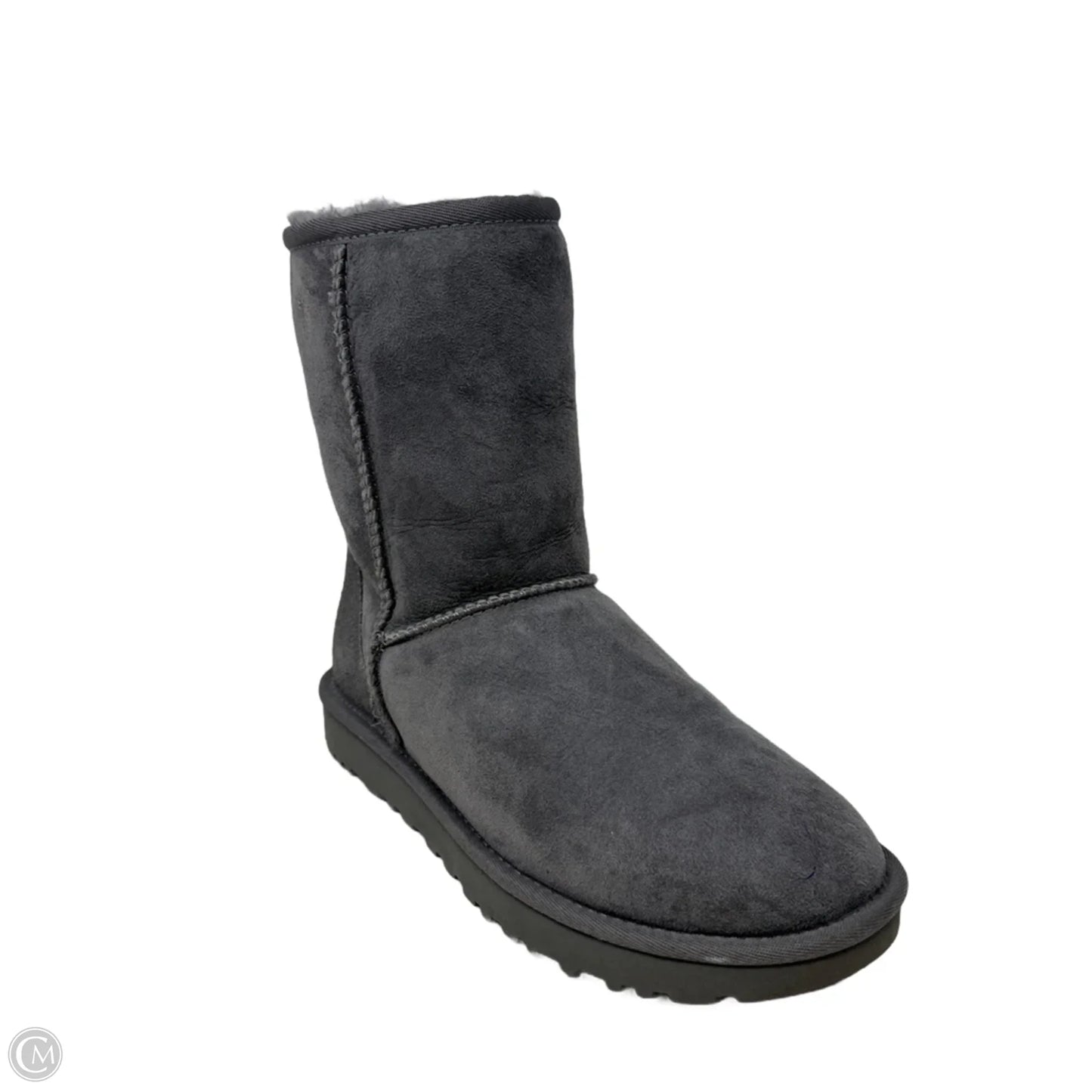 Classic Short Boots Designer By Ugg In Grey, Size: 7