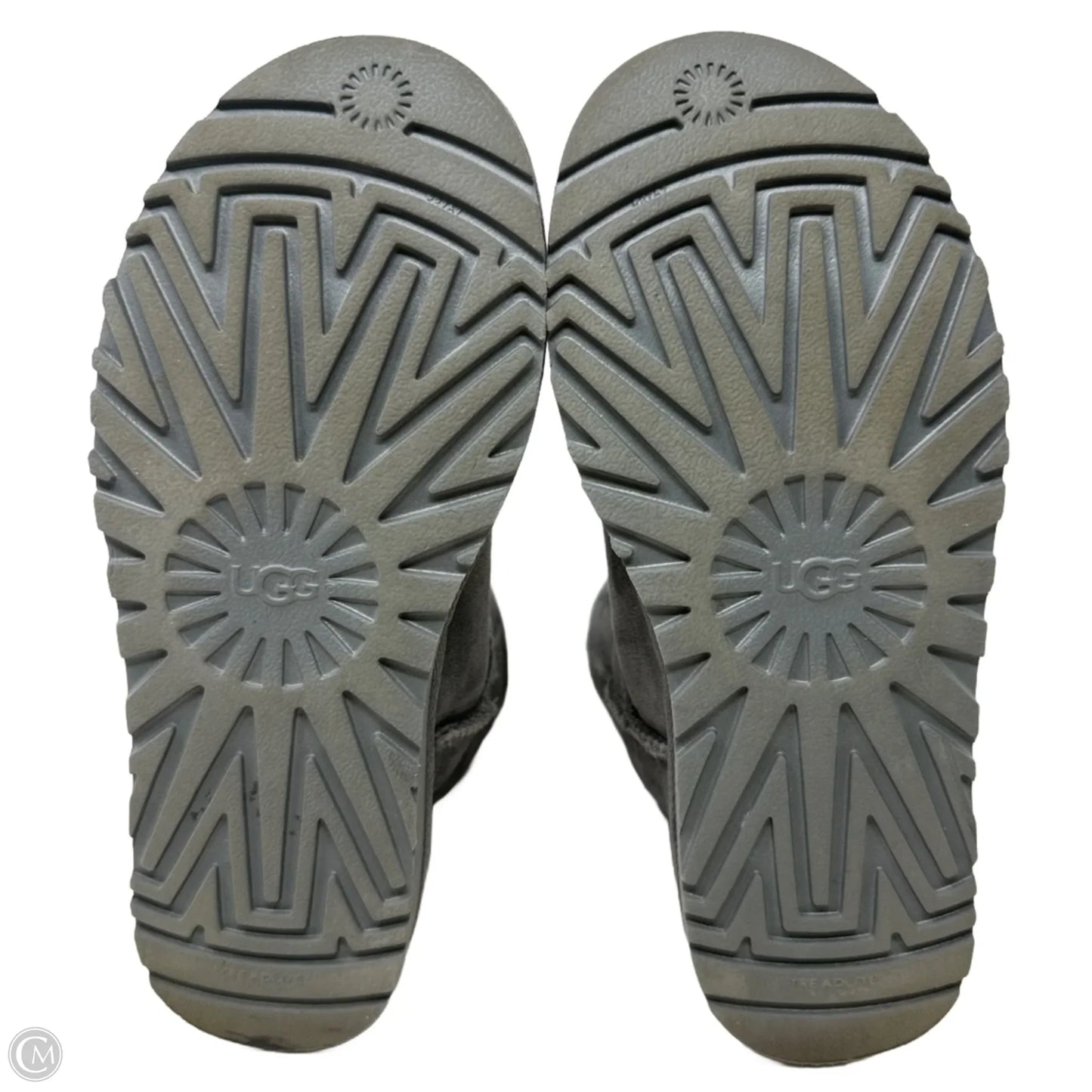 Classic Short Boots Designer By Ugg In Grey, Size: 7