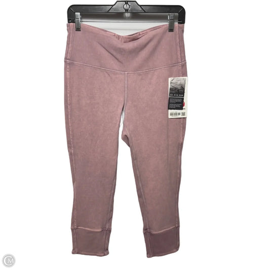 Wunder Under HR Crop 23” Rib Athletic Leggings By Lululemon In Pink, Size: 10