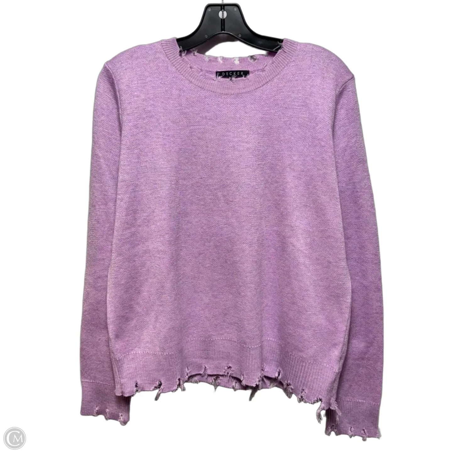 Distressed Hem Sweater By Decker In Purple, Size: L