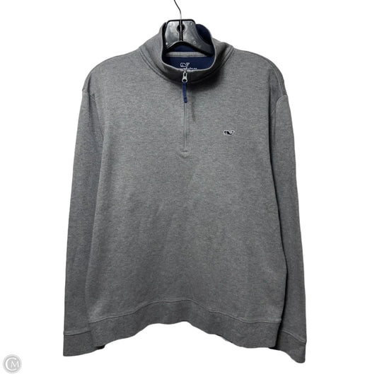 Athletic Sweatshirt Collar By Vineyard Vines In Grey, Size: M