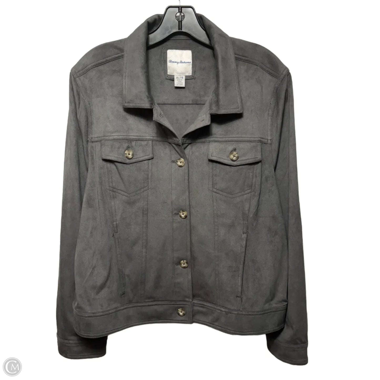 Salina Sands Faux Suede Trucker Jacket By Tommy Bahama In Grey, Size: XL