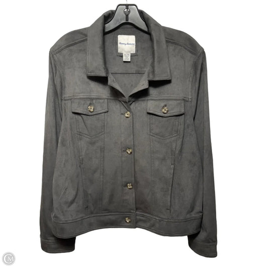 Salina Sands Faux Suede Trucker Jacket By Tommy Bahama In Grey, Size: XL