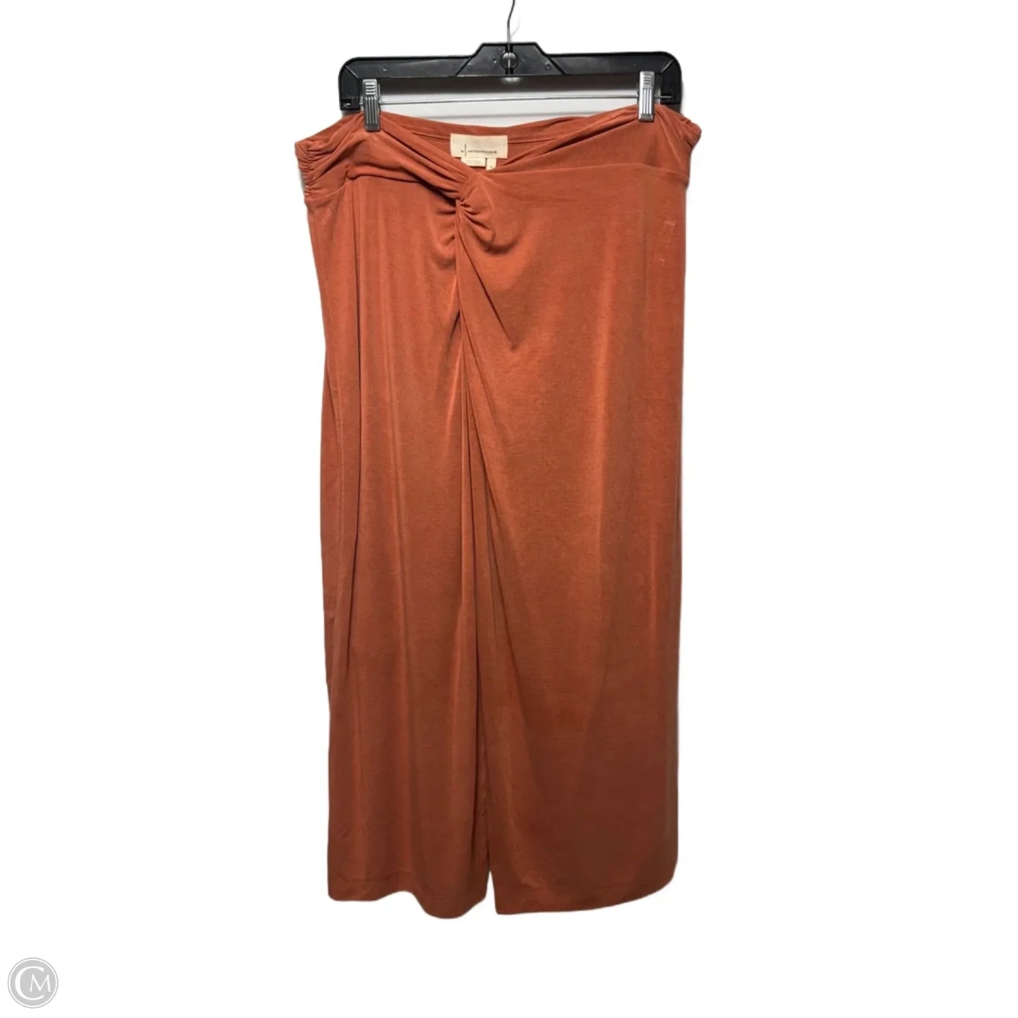 Junie High Waist Midi Skirt Pull-on By Anthropologie In Terra Cotta, Size: XL