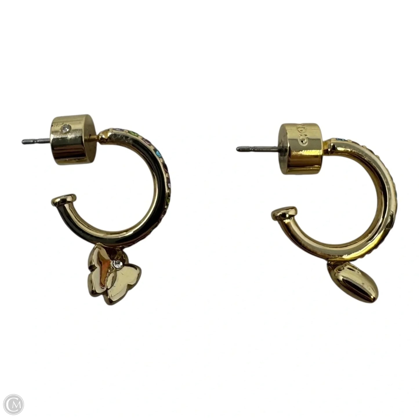 Multicolored Diamanté Dangle Earrings Designer By Coach