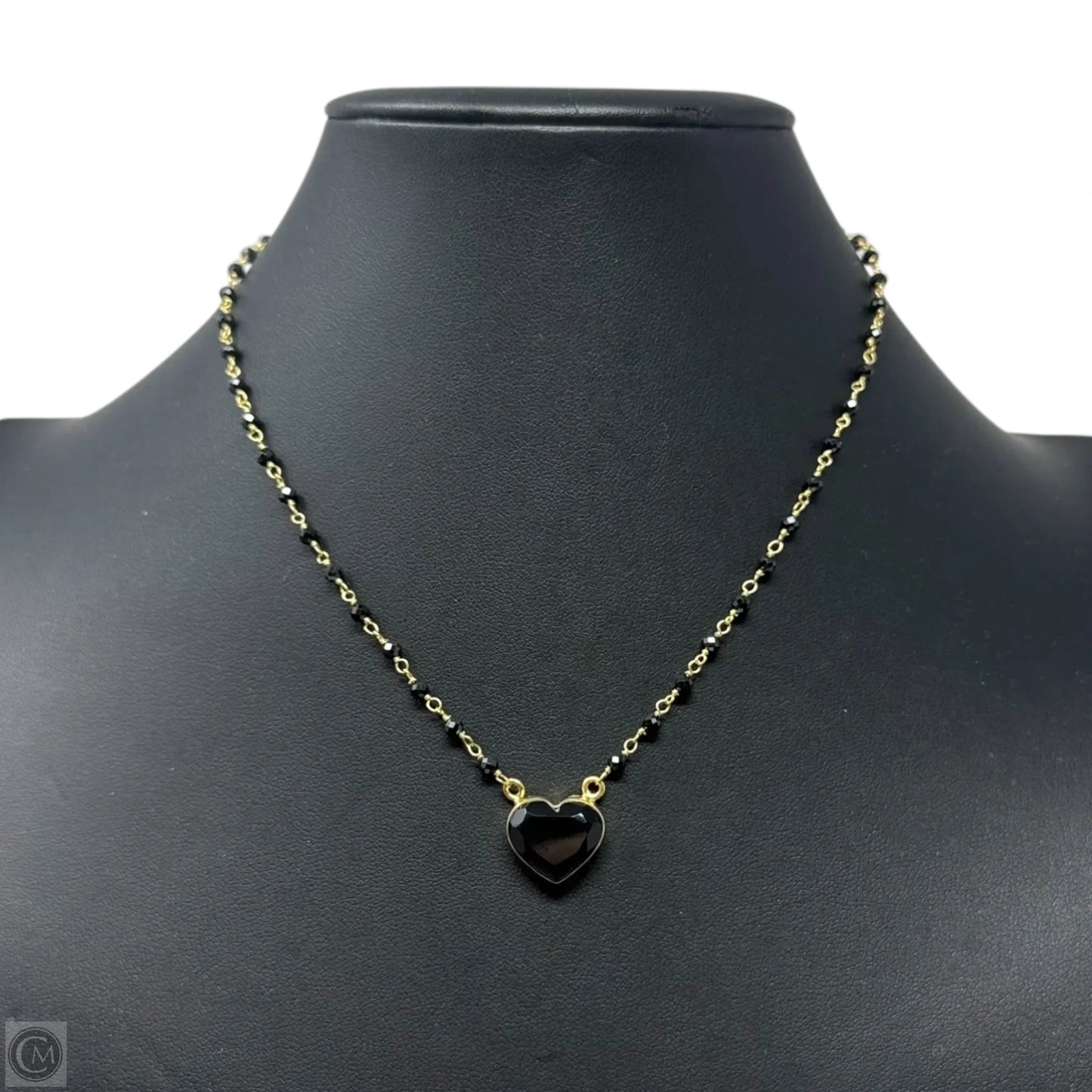 Heart Beaded Chain Necklace Sterling Silver