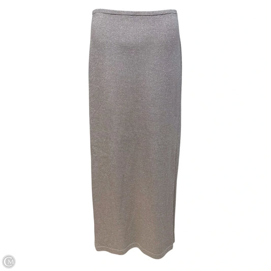 Metallic Knit Maxi Skirt Luxury Designer By St John Evening In Gold, Size: 6