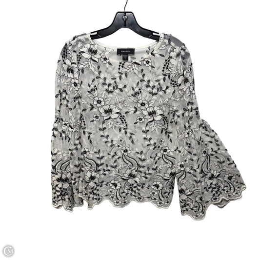 Top Long Sleeve By Karen Kane In Black & Cream, Size: S