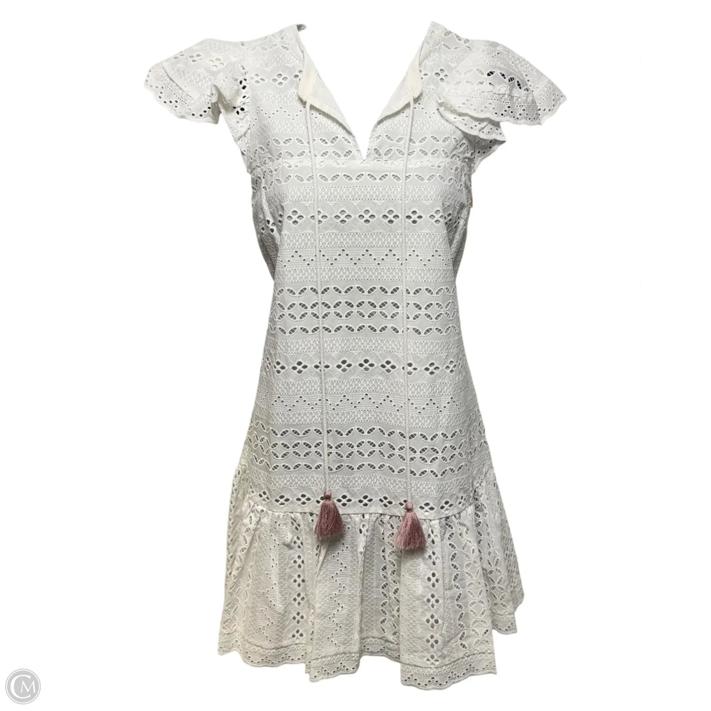 Caro Eyelet Drop Waist Dress Designer By Rebecca Minkoff In White, Size: 2