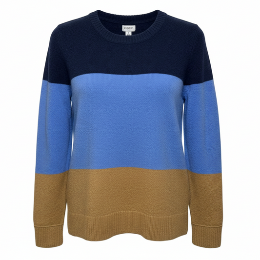 Crewneck Sweater In Extra-Soft Yarn By J. Crew In Striped Pattern, Size: S