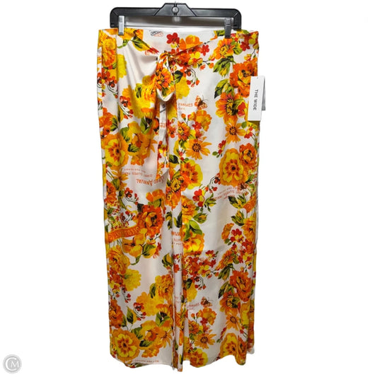 Pants Wide Leg By Rafaella In Orange & White, Size: 12