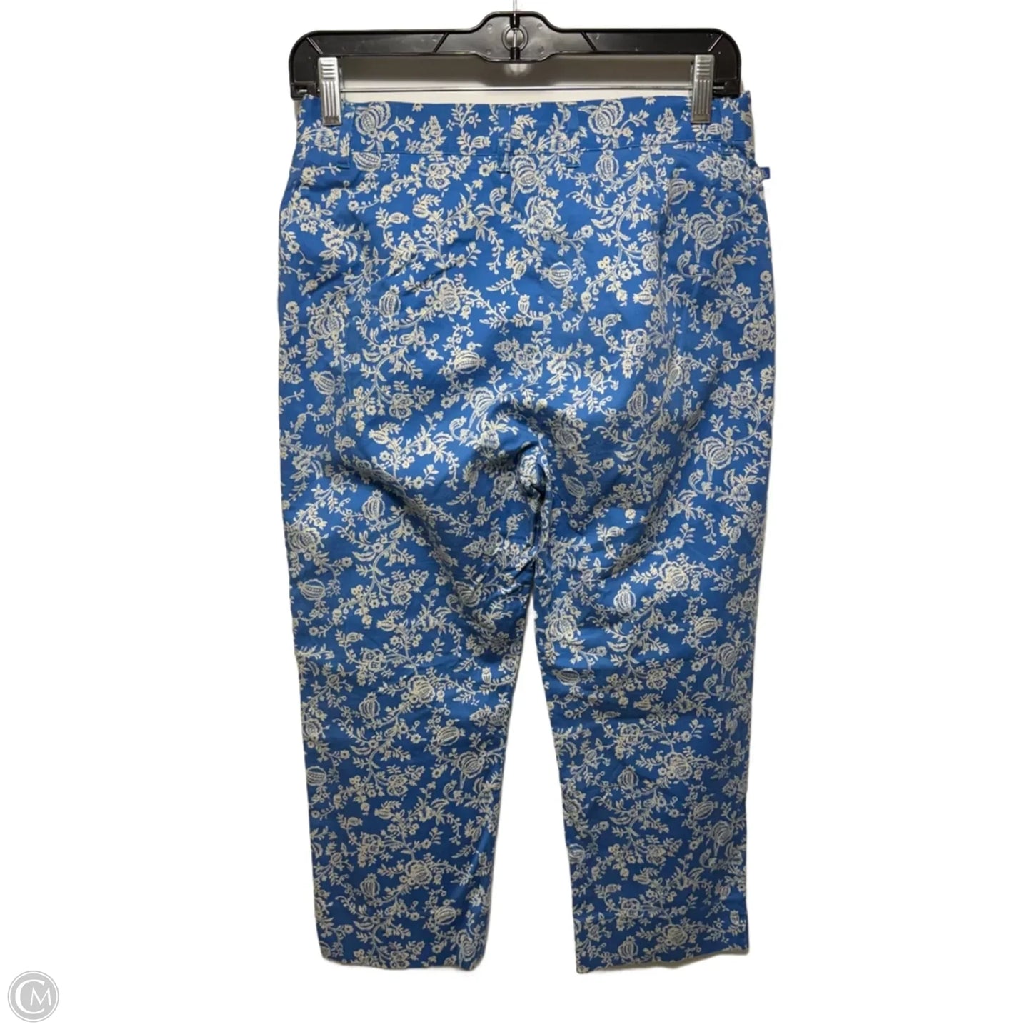 Pants Cropped By Lauren By Ralph Lauren In Blue & White, Size: 4