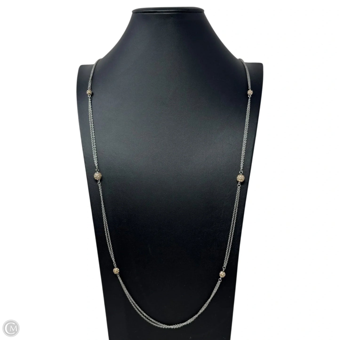 Gold Tone Diamanté Ball Necklace Long