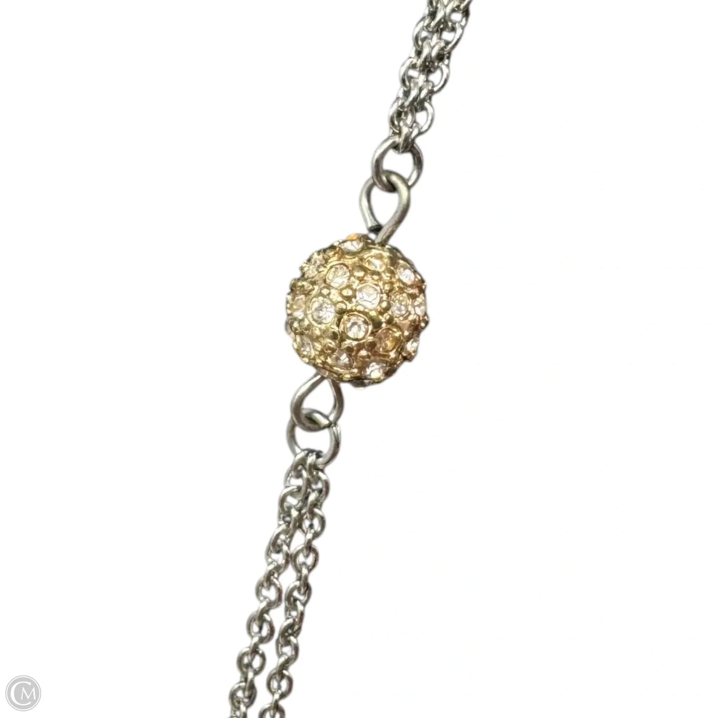 Gold Tone Diamanté Ball Necklace Long