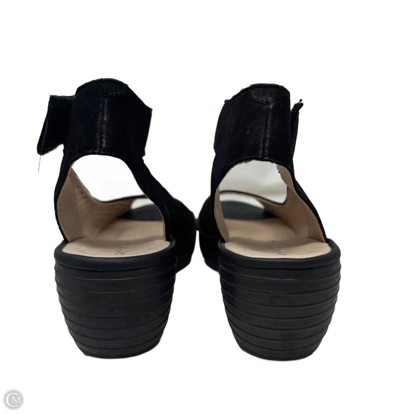 Reedly Salene Wedge Sandals By Clarks In Black, Size: 8.5