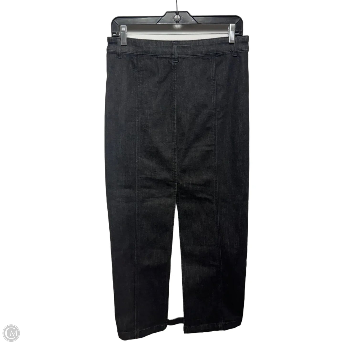 Back Slit Denim Skirt Maxi By Belle Vere In Black, Size: S