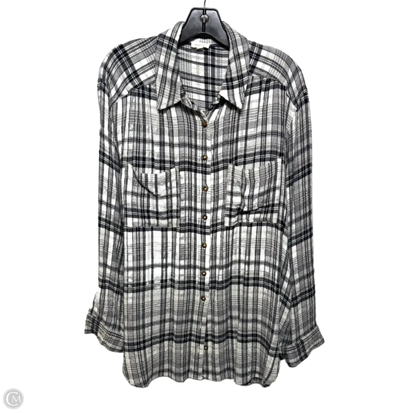 Top Long Sleeve By Pilcro In Plaid Pattern, Size: L