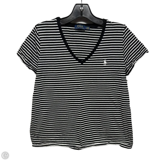 Top Short Sleeve By Ralph Lauren Blue Label In Striped Pattern, Size: L