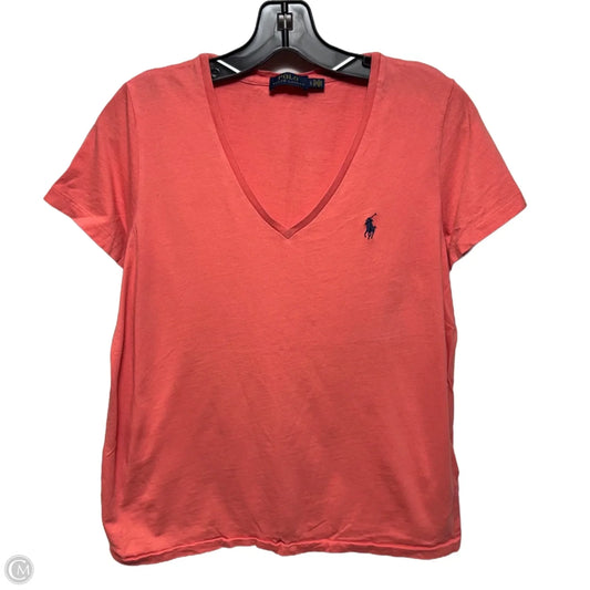 Top Short Sleeve By Ralph Lauren Blue Label In Coral, Size: L