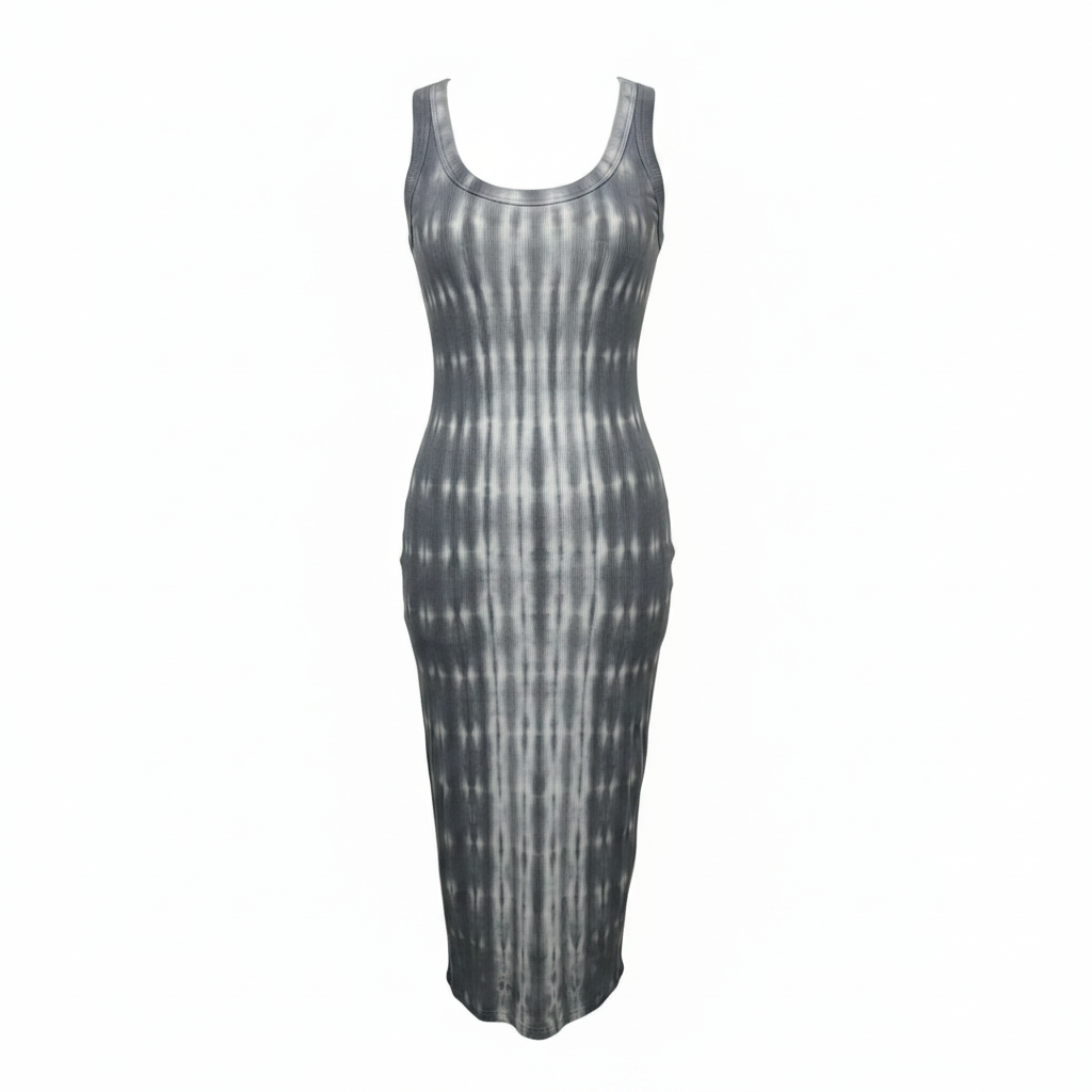 The Verona Midi Dress By Cotton Citizen In Grey & White, Size: S