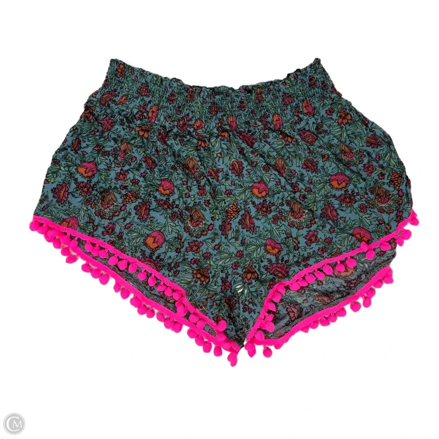 C. W. Moose Pom Pom Shorts By Natural Life In Turquoise Floral Print, Size: M