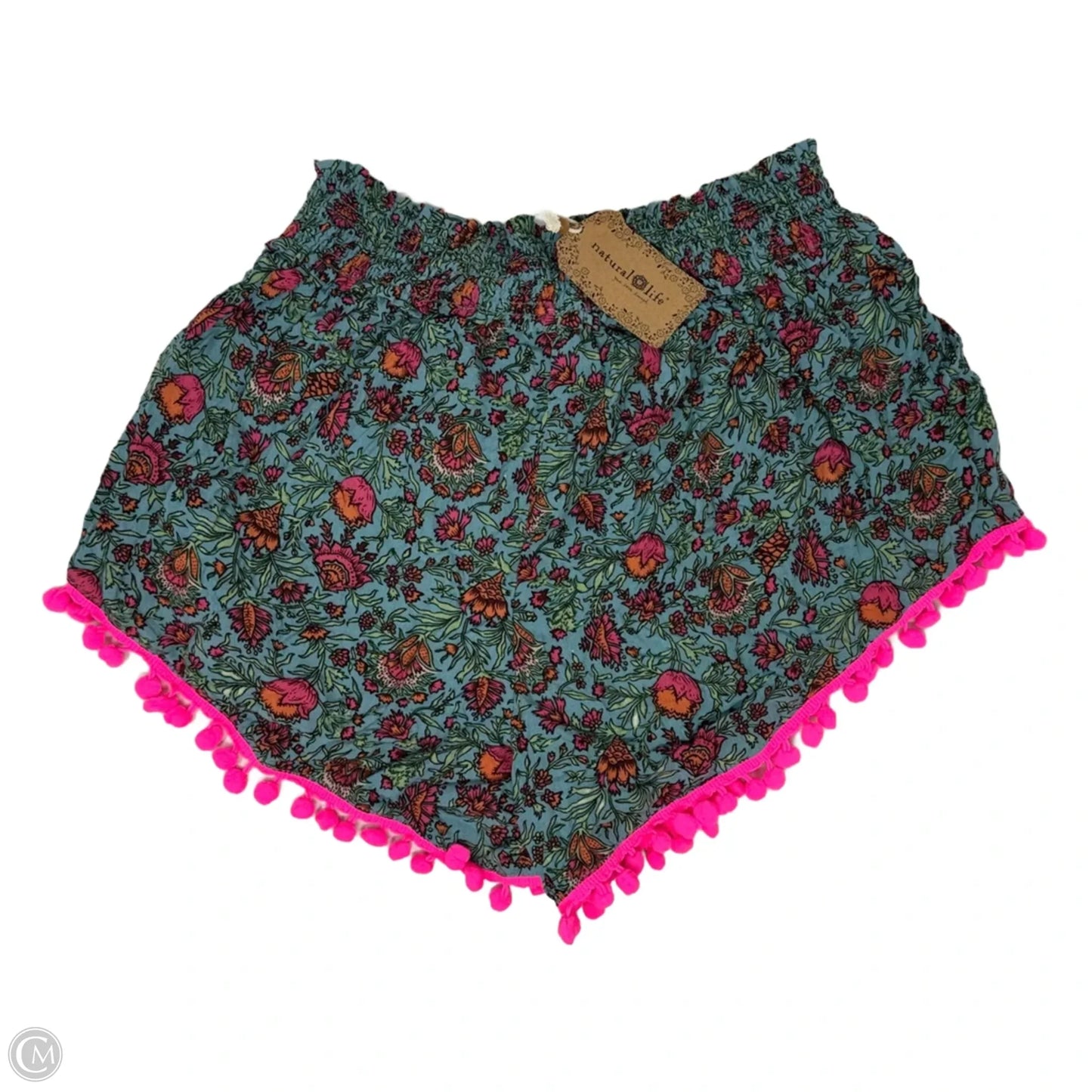 C. W. Moose Pom Pom Shorts By Natural Life In Turquoise Floral Print, Size: M