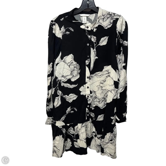 Dress Casual Midi By H&m In Black & Cream, Size: M