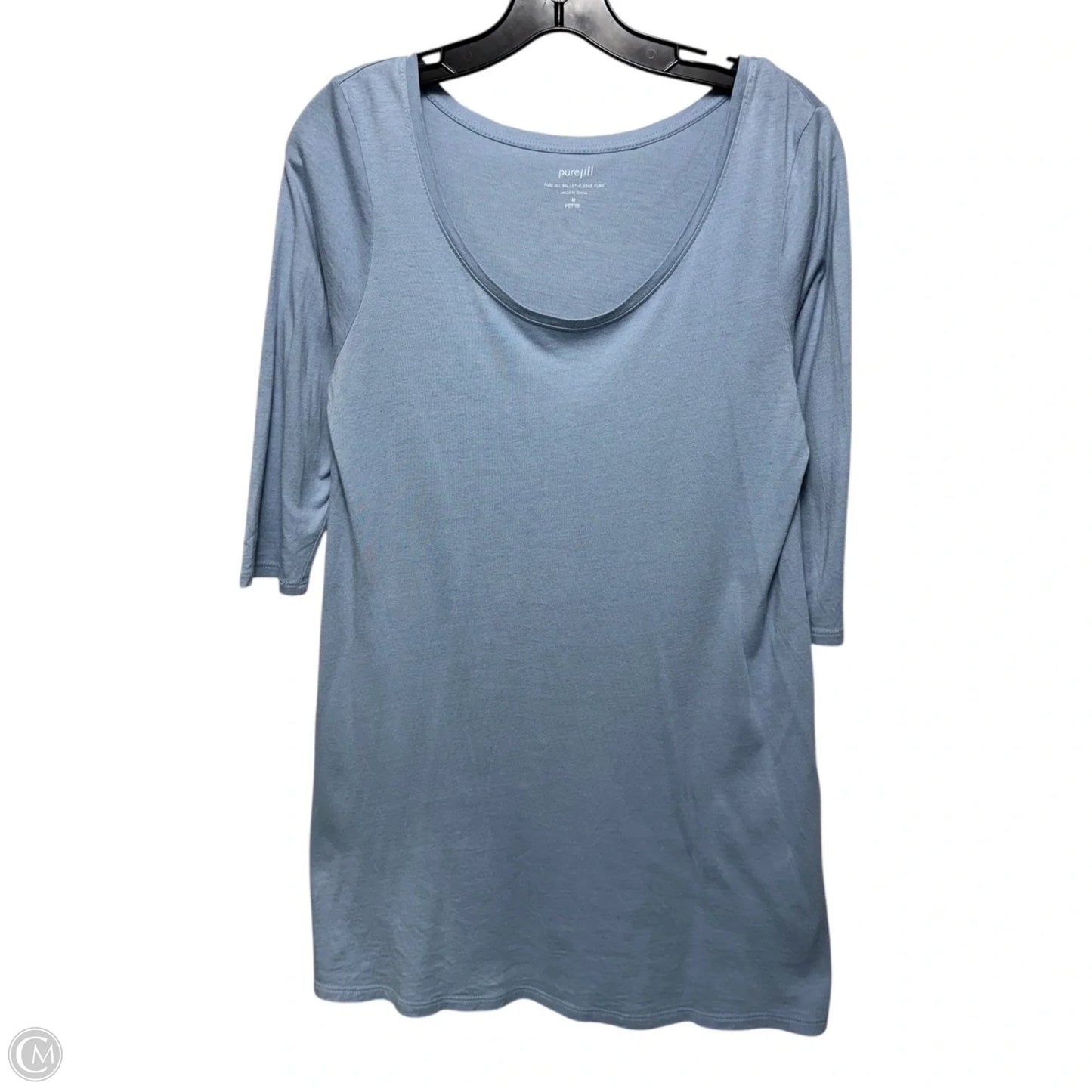 Ballet-Sleeve Tunic Top 3/4 Sleeve Basic By J Jill In Baby Blue, Size: M