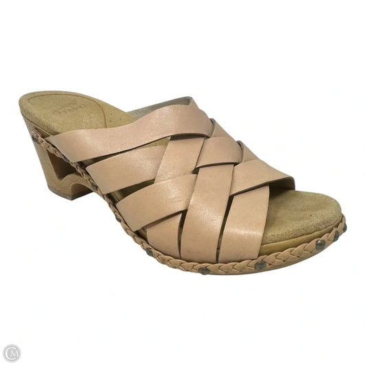 Tory Woven Sandals Heels Wedge By Dansko In Beige, Size: 8