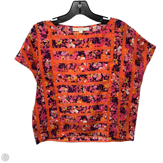 Top Short Sleeve By Loft In Multi-colored, Size: Petite   Xs