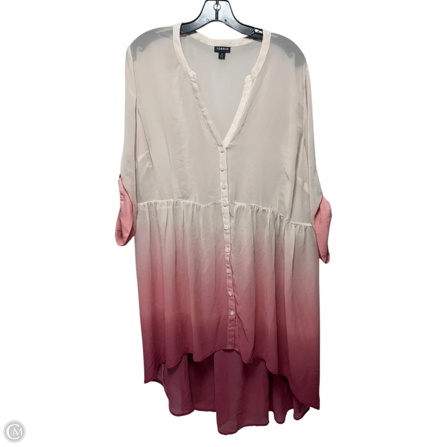 Tunic Short Sleeve By Torrid In Ombre Print, Size: 3x