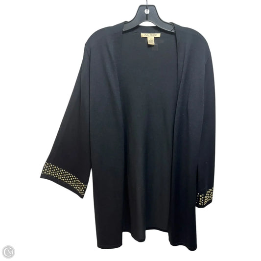 Sweater Cardigan By AVA PAIGE In Black & Gold, Size: S