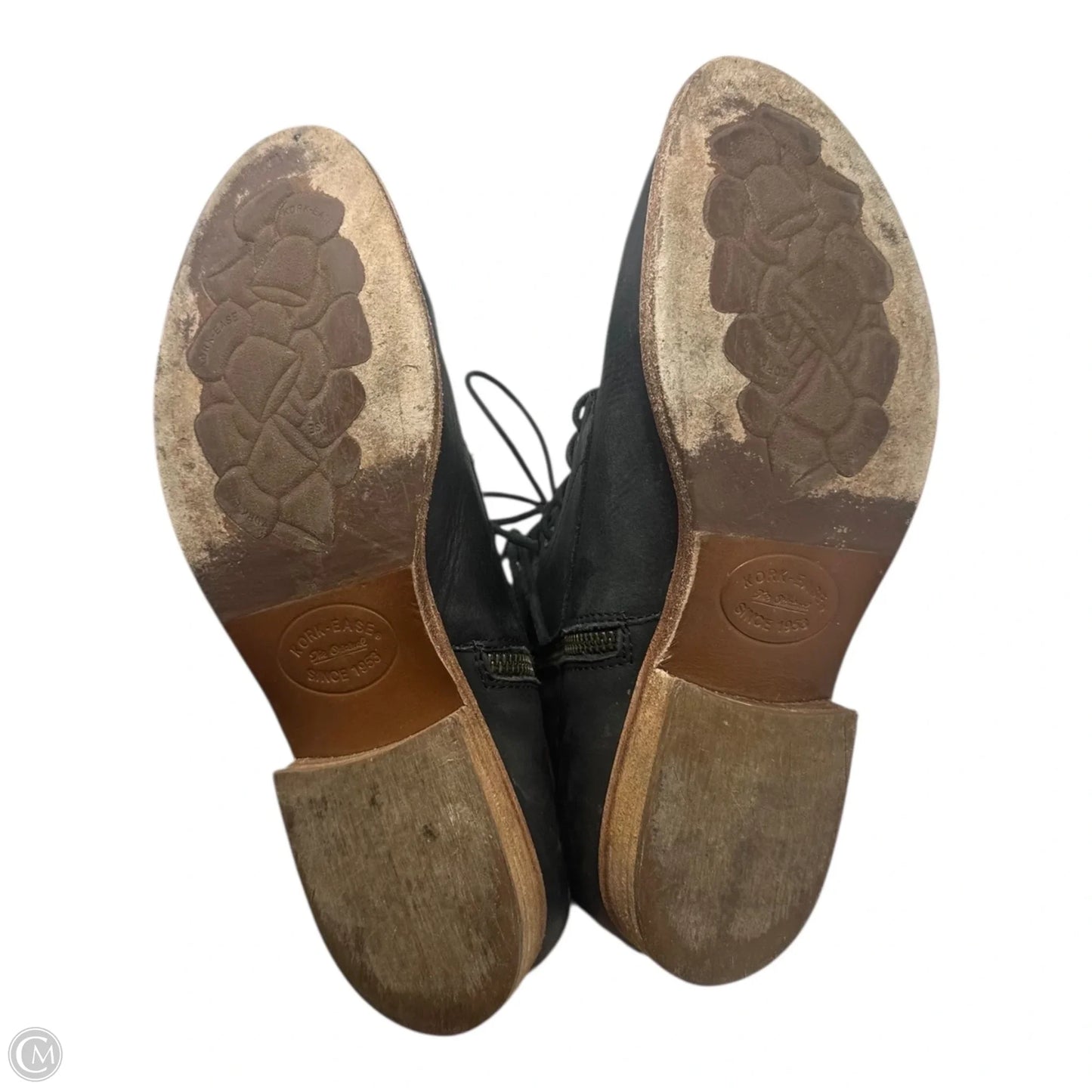 Leather Boots Ankle Flats By Kork Ease In Black, Size: 10