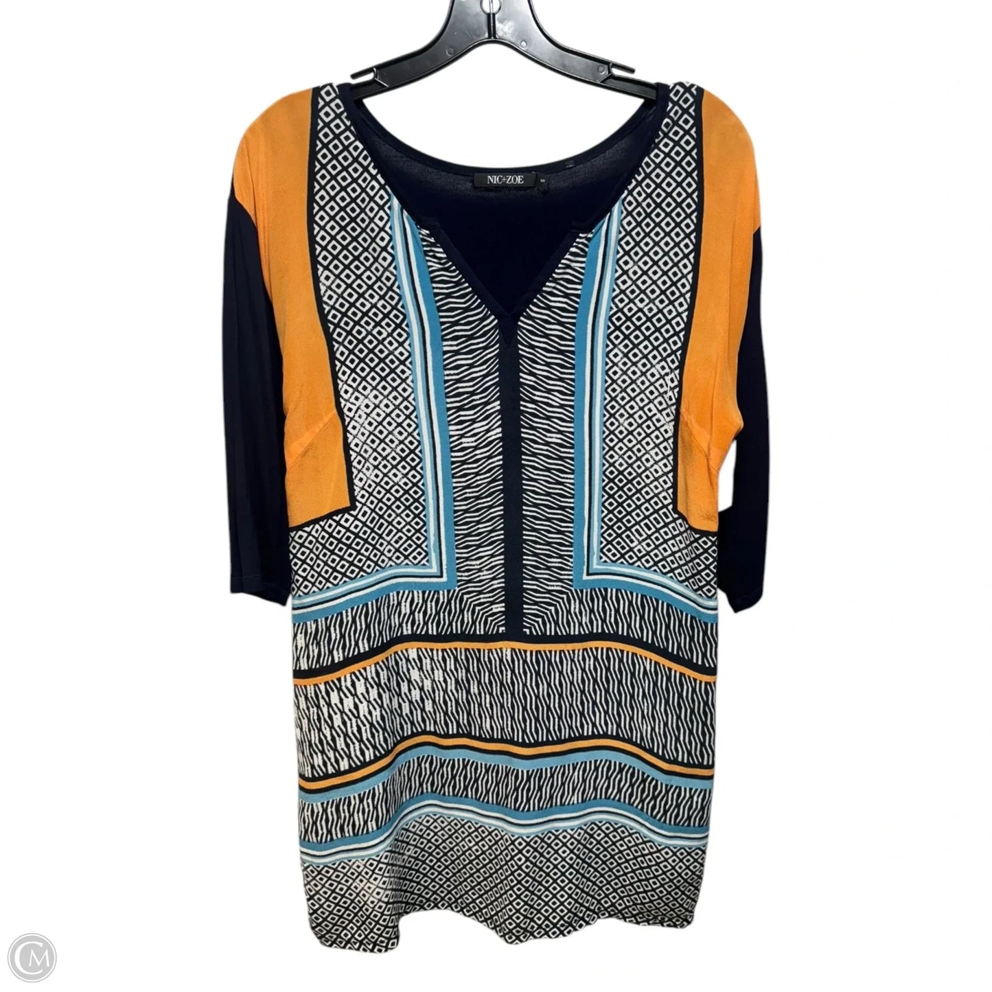 Silk Tunic Short Sleeve By Nic + Zoe In Multi-colored, Size: S