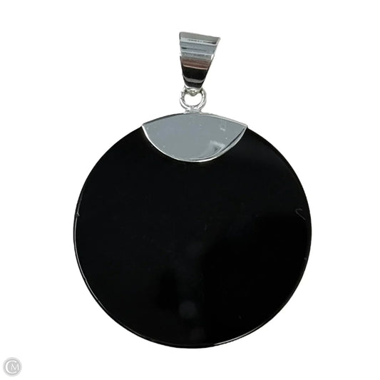 Sterling Silver Round Black Onyx Pendant By Unbranded