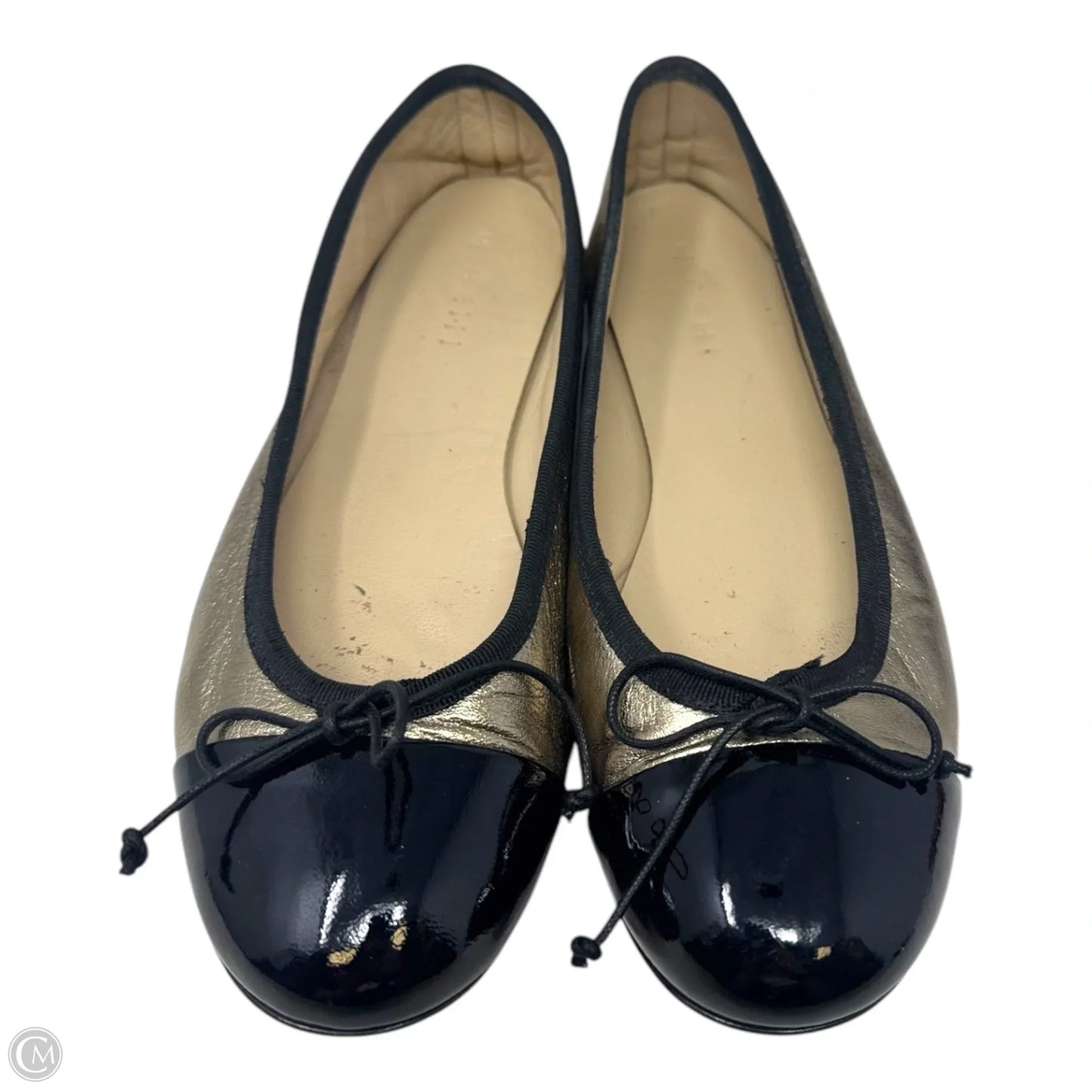 The Rosa Flats By M. Gemi In Antique Gold with Black, Size: 8.5