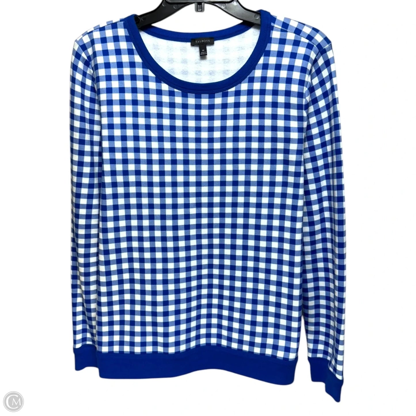 Top Long Sleeve By Talbots In Checkered Pattern, Size: M