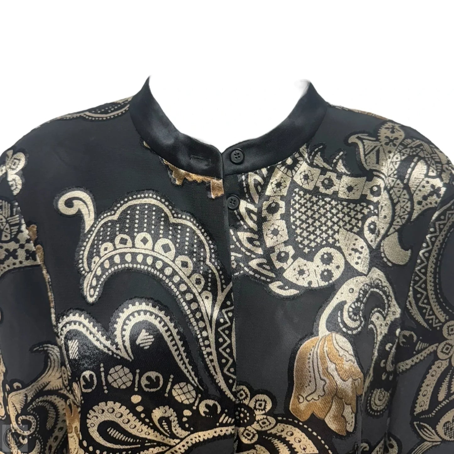 Nicolette Paisley Burnout Top Long Sleeve Designer By Lafayette 148 In Paisley Print, Size: S