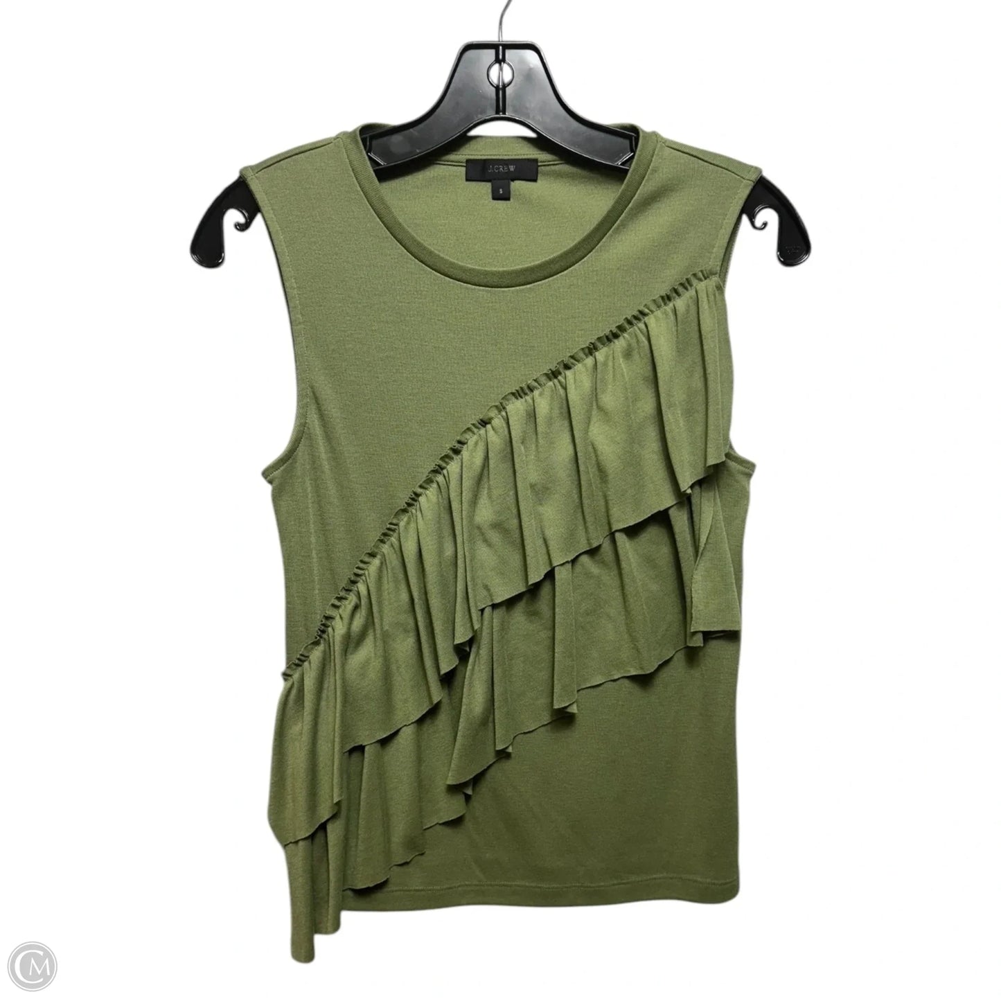 Ruffle Top Sleeveless By J. Crew In Green, Size: S