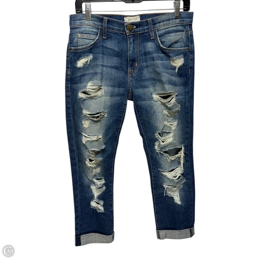 Jeans Boyfriend By Current Elliott In Blue Denim, Size: 0