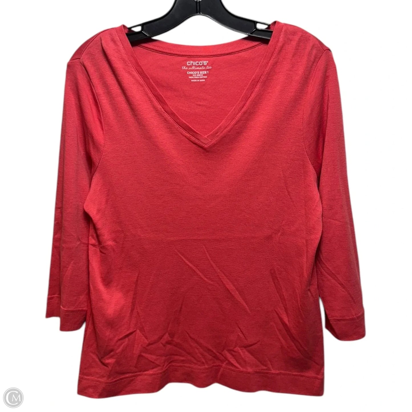 Top Long Sleeve By Chicos In Coral, Size: M