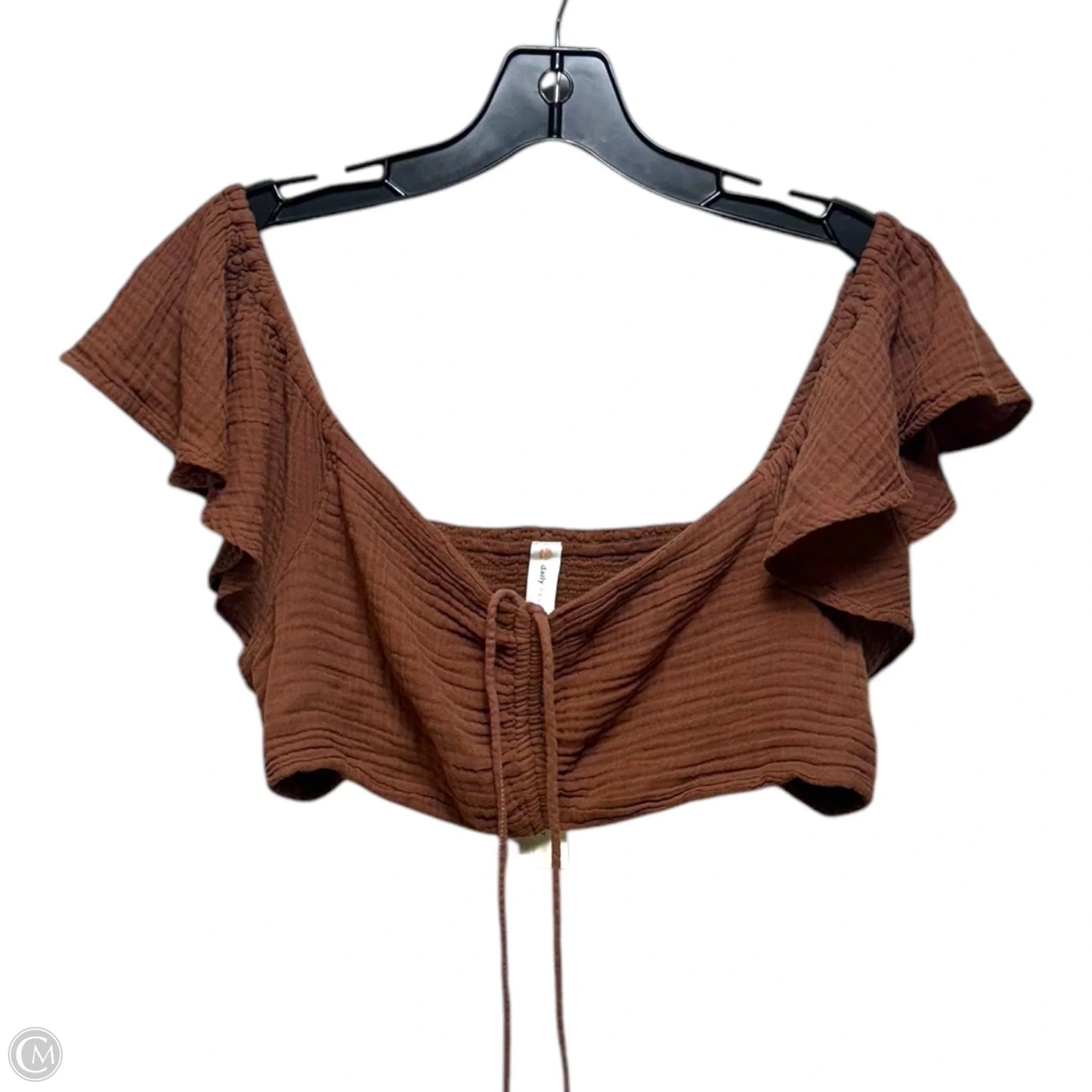 The Jerry Cinched Crop Top By Daily Practice By Anthropologie In Brown, Size: L